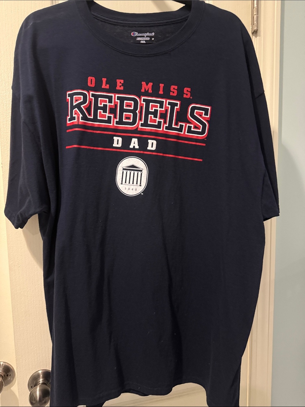 Champion Navy Ole Miss Rebels Dad Short Sleeve T-Shirt